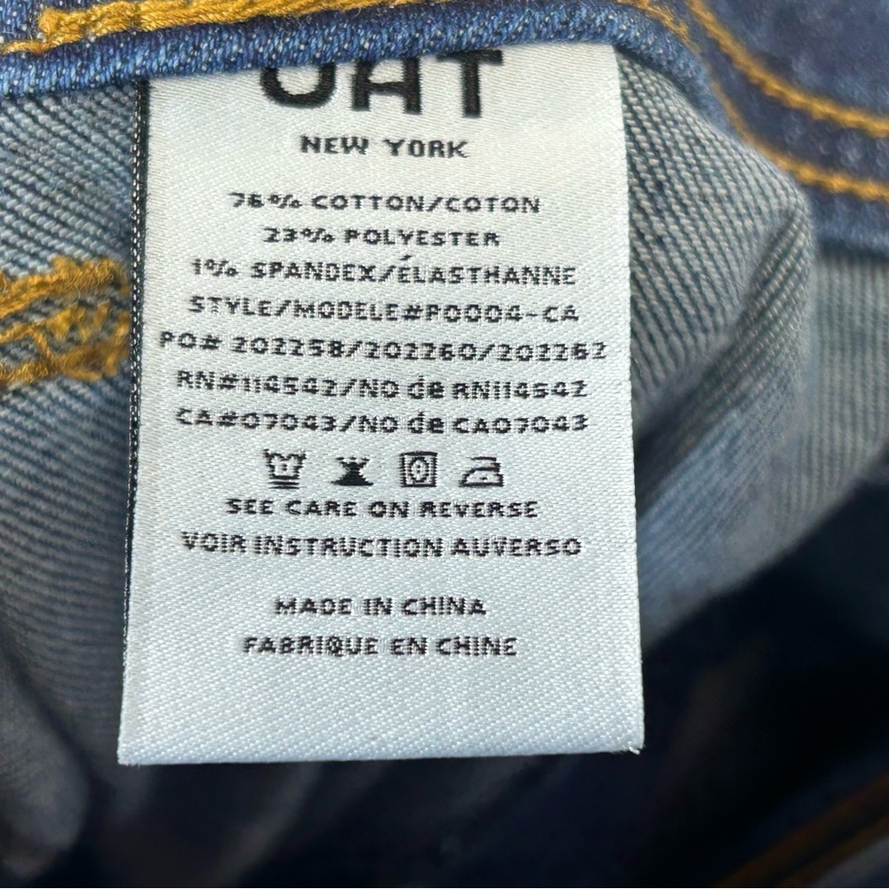 Oat New York Dark Blue Wide Leg Womens 16W Jeans High Rise Frayed Hem 2X 3X Plus - Picture 5 of 11